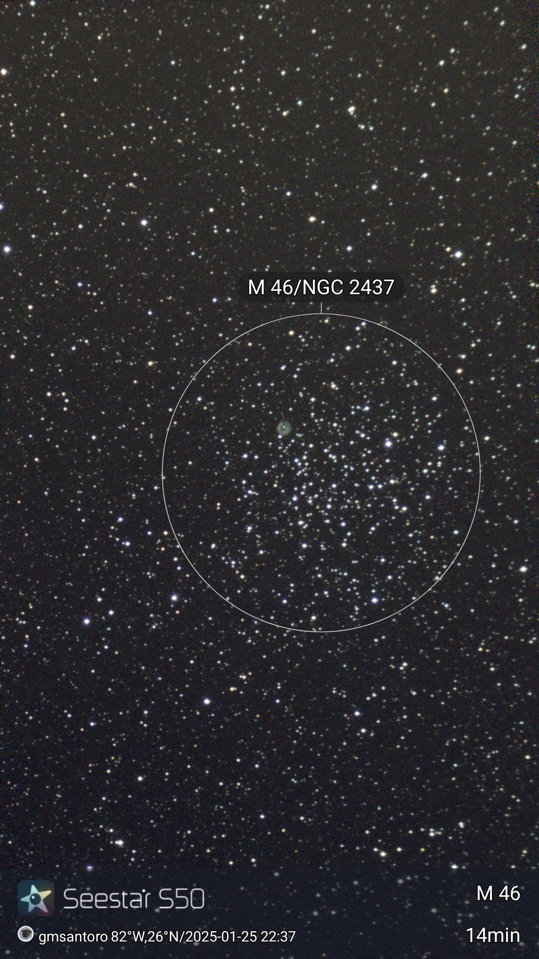 Messier 46 (M46 / NGC 2437) — Open Cluster original photograph