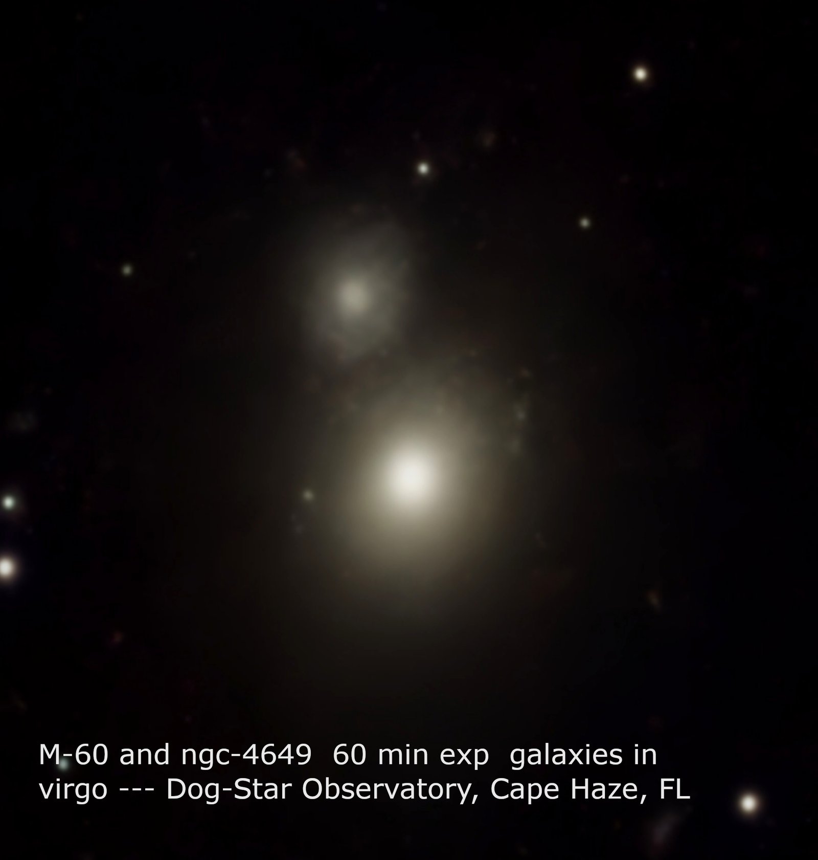 Messier 60 (M60 / NGC 4649) and NGC 4647 original photograph