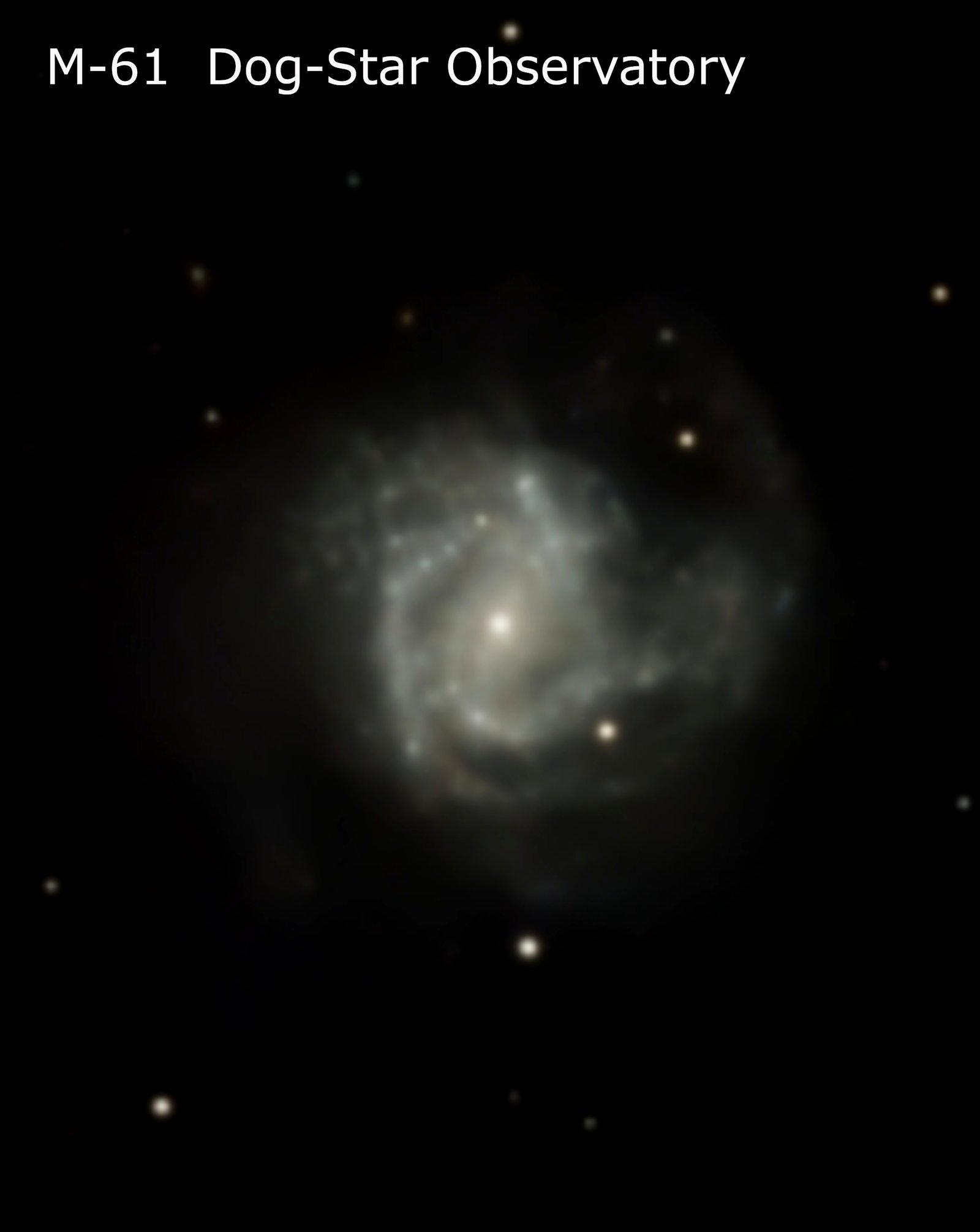 Messier 61 (M61) — Face-on Barred Spiral Galaxy original photograph