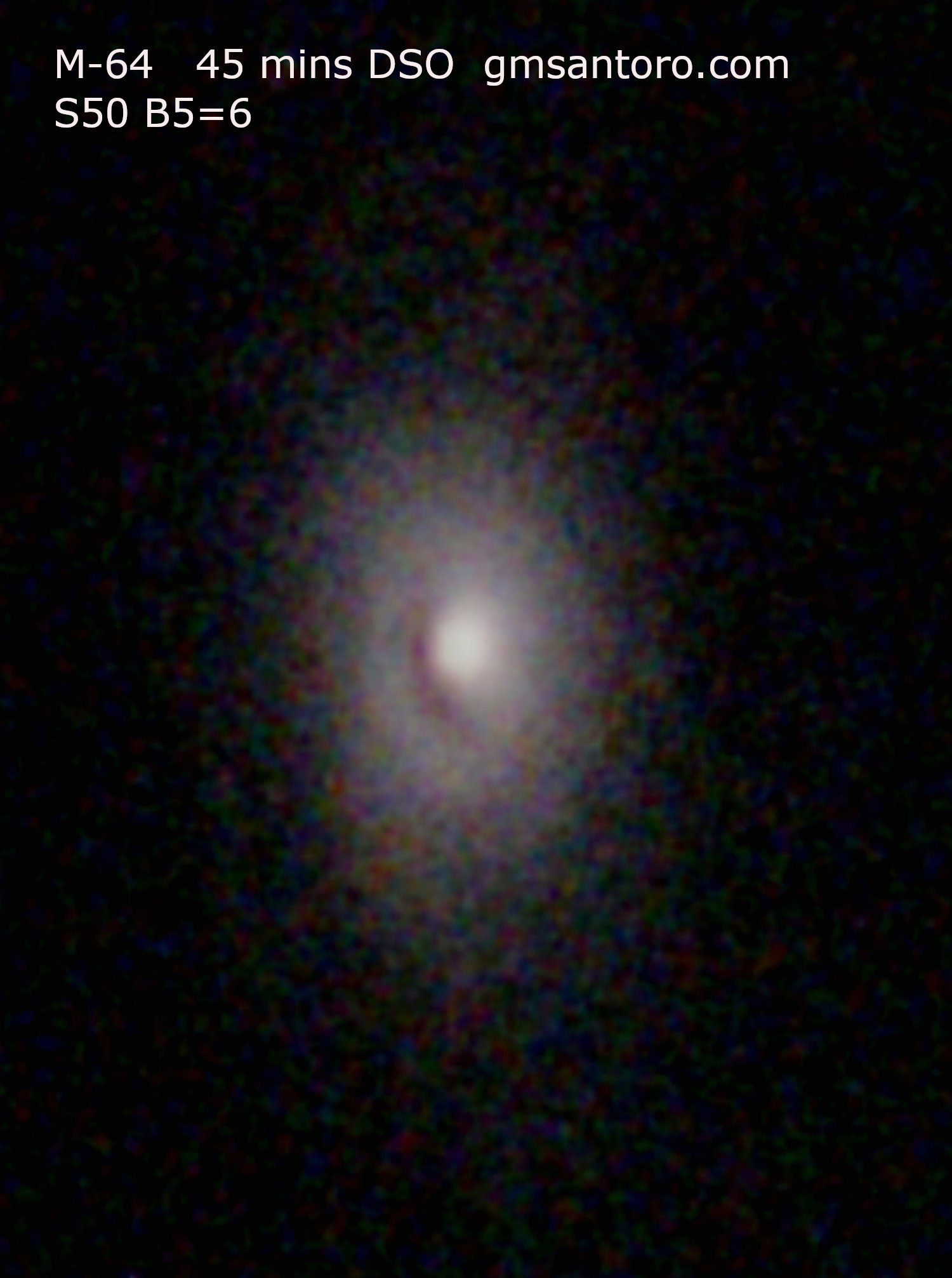 Messier 64 — Black Eye Galaxy original photograph